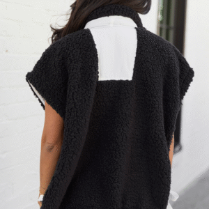 Clo Black Sherpa Oversized Vest SALE - Image 4