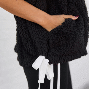 Clo Black Sherpa Oversized Vest SALE - Image 5