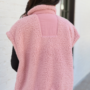 Clo Mauve Sherpa Oversized Vest SALE - Image 4