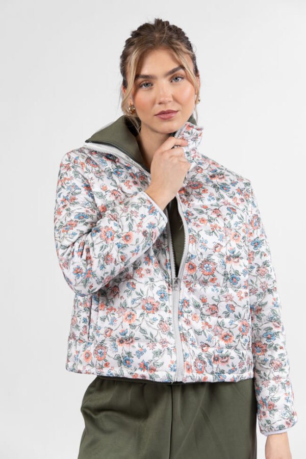 Vail Valley Pink Ivory Multi Floral Quilted Zip Up Jacket FINAL SALE