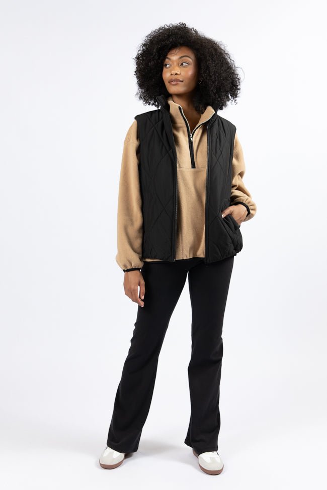 Outside The Box Beige Contrast Trim Fleece Pullover FINAL SALE - Image 2