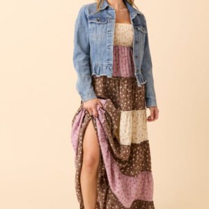 Denim Dreams Light Wash Peplum Detail Denim Jacket SALE - Image 2