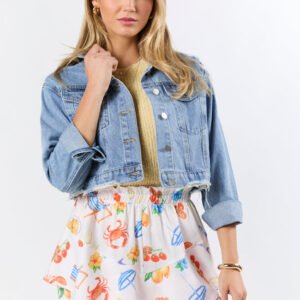 Run Around Town Medium Wash Deconstructed Denim Jacket FINAL SALE - Image 1