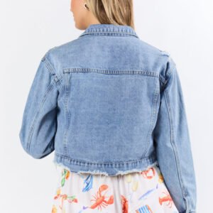 Run Around Town Medium Wash Deconstructed Denim Jacket FINAL SALE - Image 4