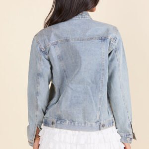 Brightest Night Light Wash Embellished Star Denim Jacket FINAL SALE - Image 5
