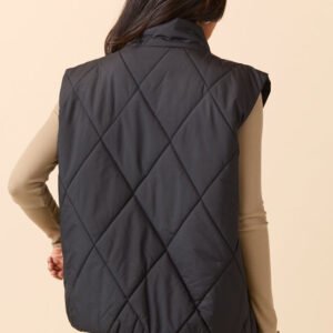 Dora Black Quilted Puffer Vest SALE - Image 5