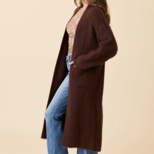 Laken Solid Brown Sweater Coat Emily Fauver X Pink Lily - Image 5