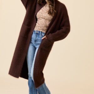 Laken Solid Brown Sweater Coat Emily Fauver X Pink Lily - Image 4