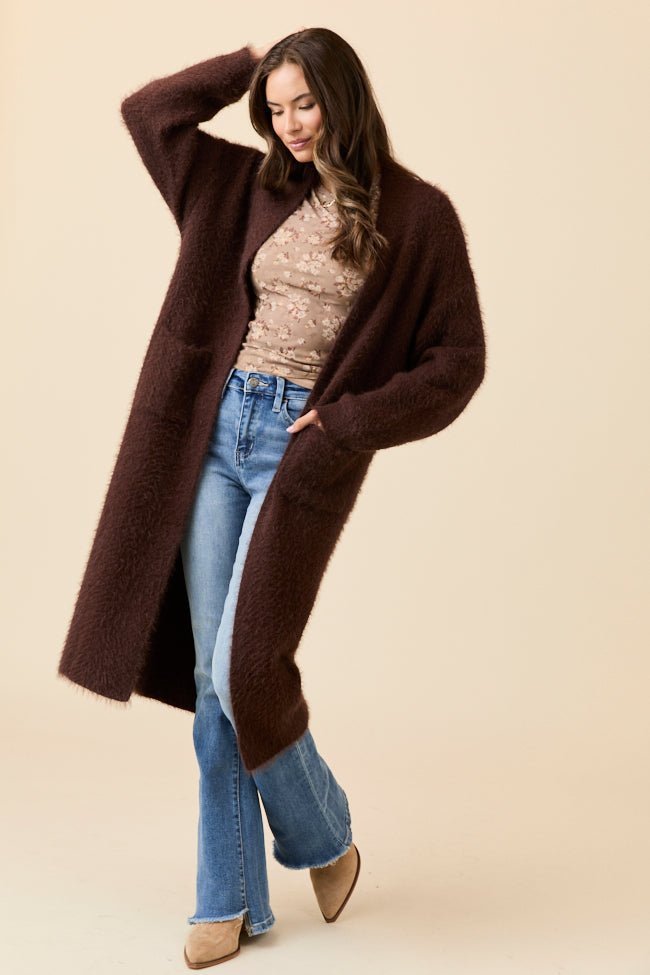 Laken Solid Brown Sweater Coat Emily Fauver X Pink Lily - Image 4