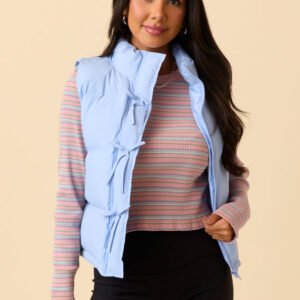 Liberty Frost Blue Bow Puffer Vest SALE - Image 3