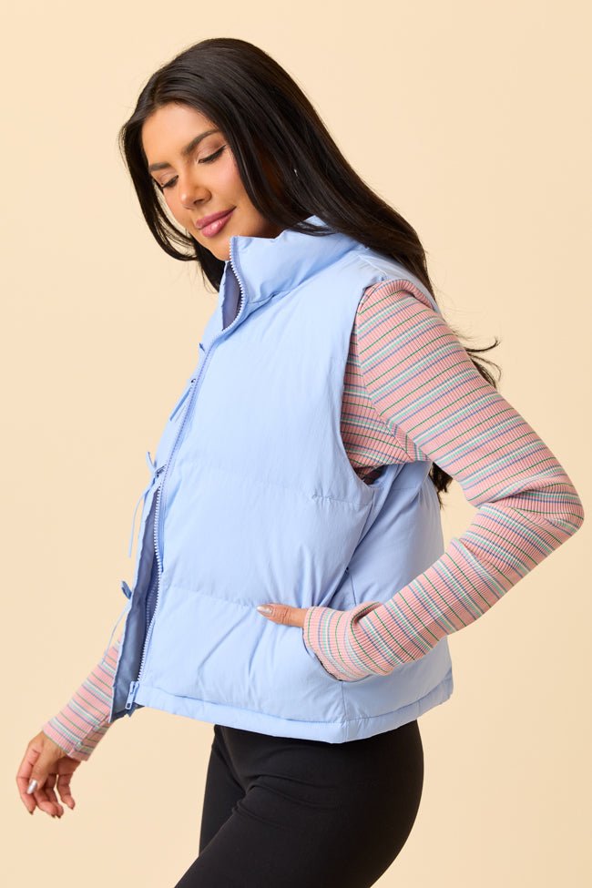 Liberty Frost Blue Bow Puffer Vest SALE - Image 5