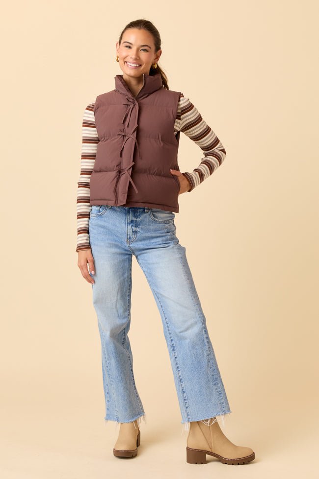 Liberty Brown Bow Puffer Vest SALE - Image 6