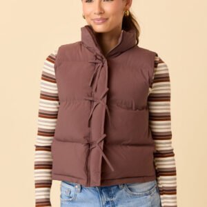 Liberty Brown Bow Puffer Vest SALE - Image 7