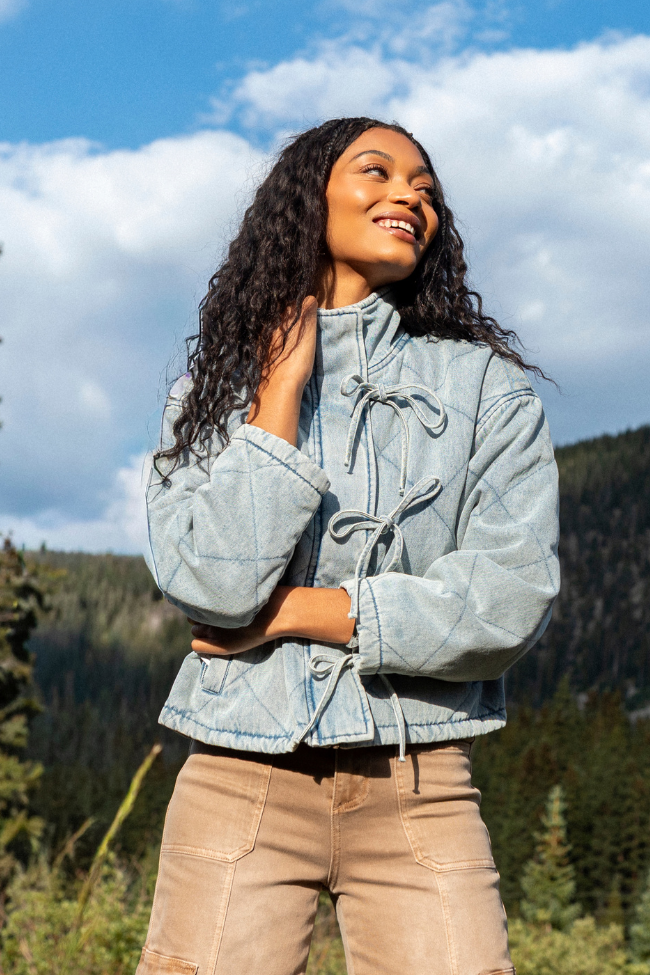 Winslow Light Denim Quilted Jacket SALE - Image 2