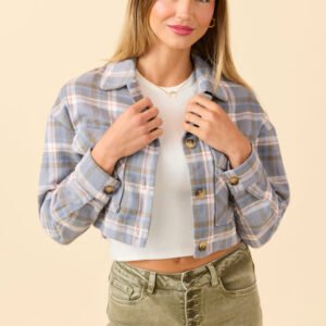 Gloria Light Blue Plaid Jacket SALE