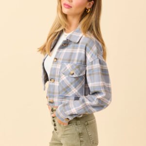 Gloria Light Blue Plaid Jacket SALE - Image 3