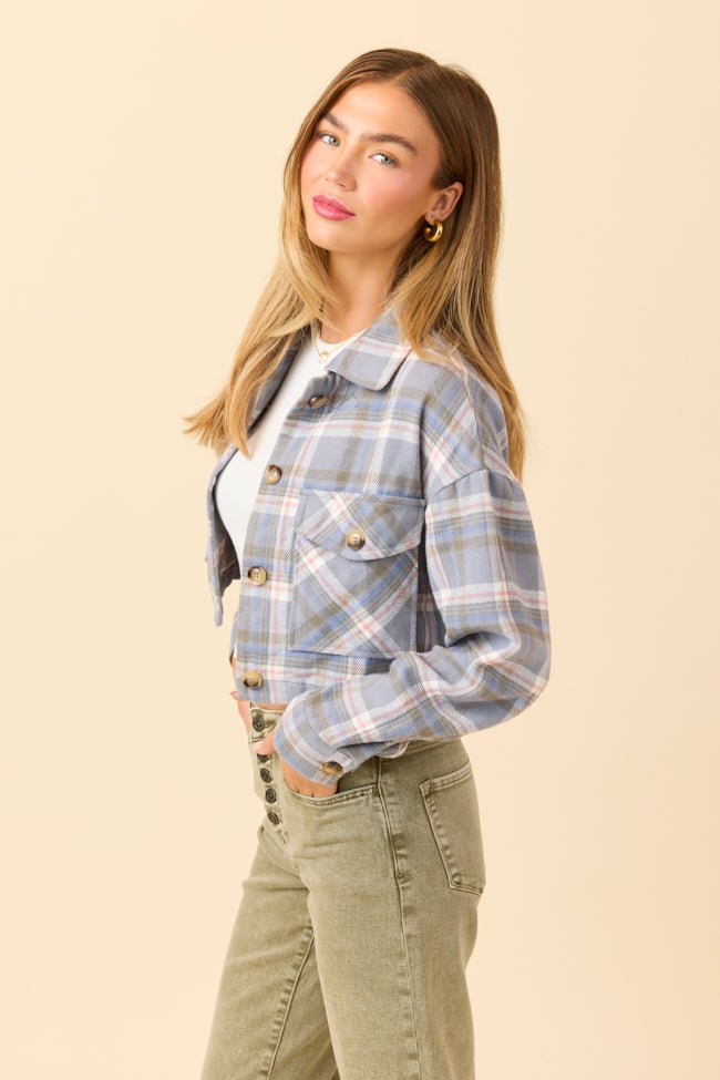 Gloria Light Blue Plaid Jacket SALE - Image 3