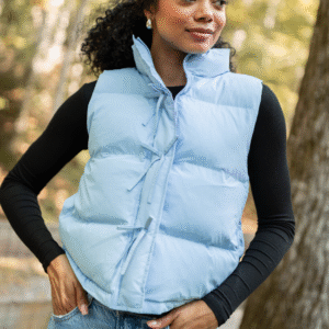 Liberty Frost Blue Bow Puffer Vest SALE