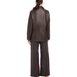 Fifteen Twenty Regan Faux Leather Blazer in Brown - Image 2