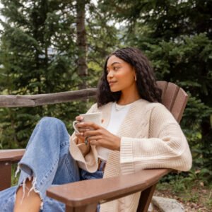 Aleah Beige Cable Sweater Coat SALE - Image 1