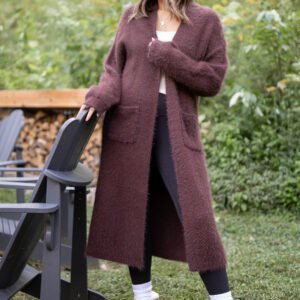 Laken Solid Brown Sweater Coat Emily Fauver X Pink Lily