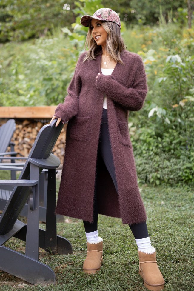 Laken Solid Brown Sweater Coat Emily Fauver X Pink Lily - Image 1