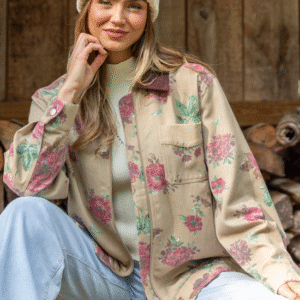Lucy Brown Floral Barn Jacket SALE - Image 3
