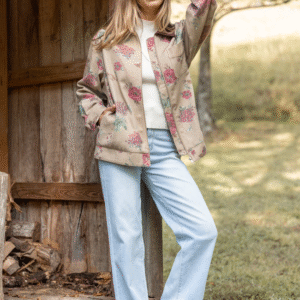 Lucy Brown Floral Barn Jacket SALE - Image 2