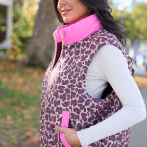 Ashley Leopard Puffer Vest SALE - Image 4