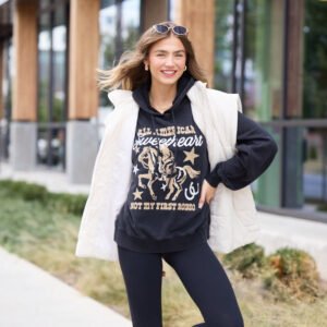 Best Bet Cream Oversized Puffer Vest SALE - Image 4