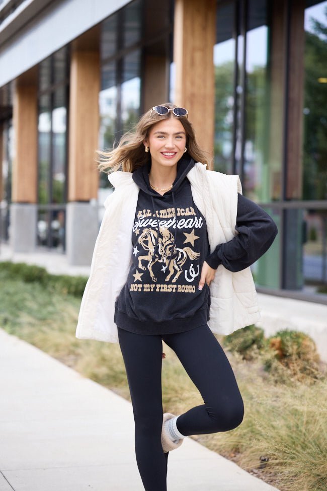 Best Bet Cream Oversized Puffer Vest SALE - Image 4