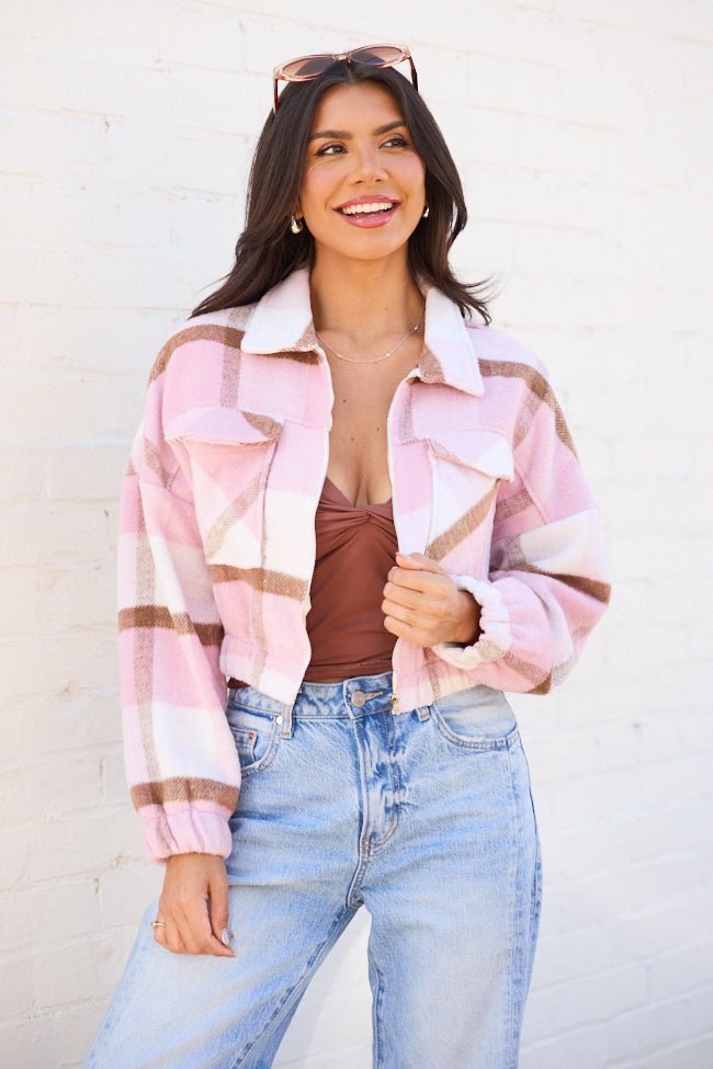 Finley Pink Plaid Jacket SALE - Image 2