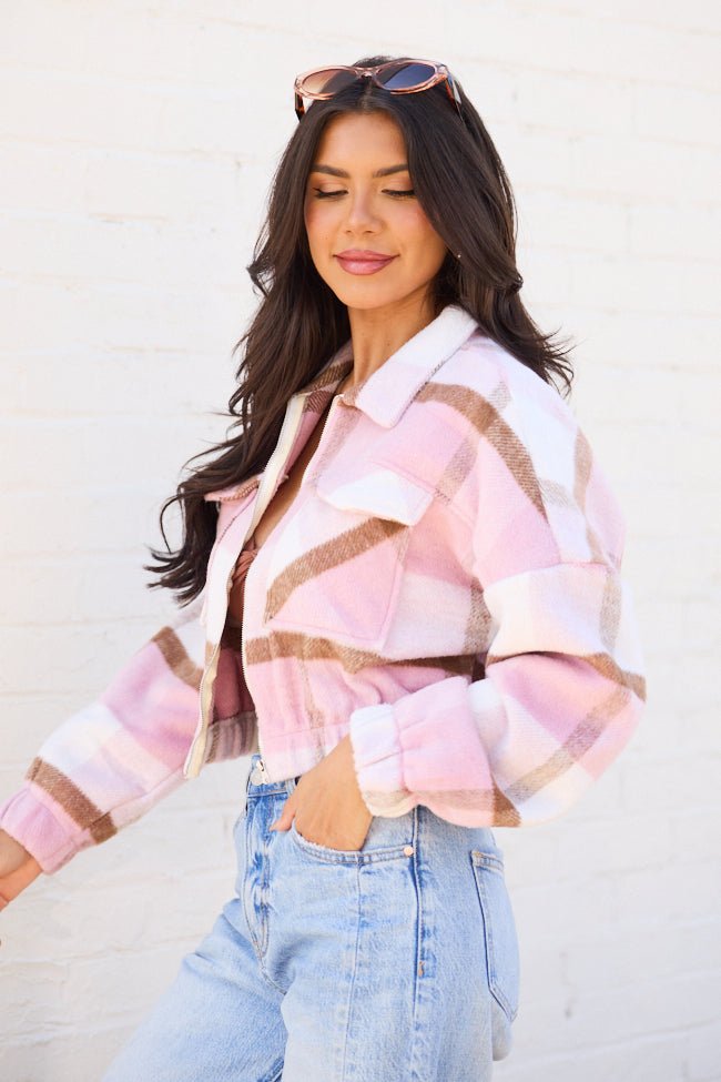 Finley Pink Plaid Jacket SALE - Image 4