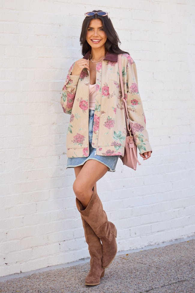 Lucy Brown Floral Barn Jacket SALE - Image 5