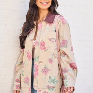 Lucy Brown Floral Barn Jacket SALE - Image 4