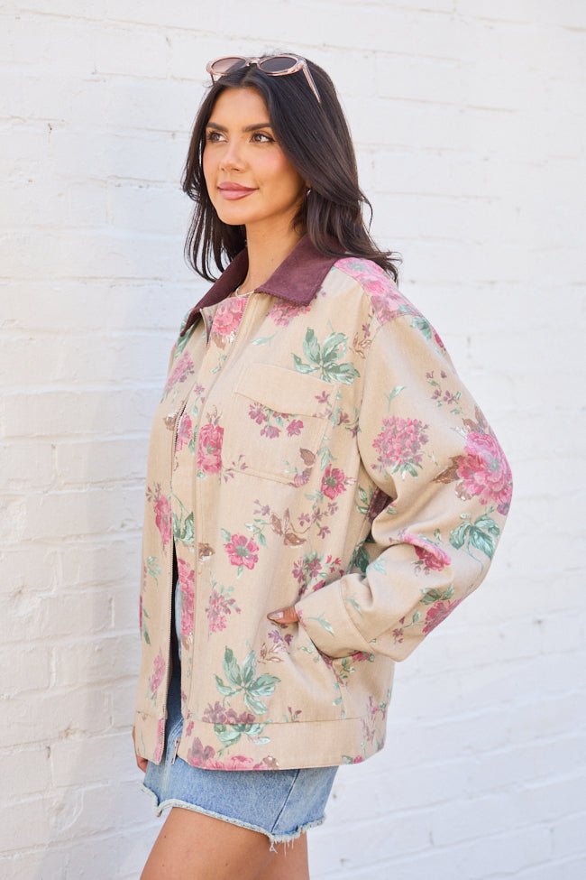 Lucy Brown Floral Barn Jacket SALE - Image 6