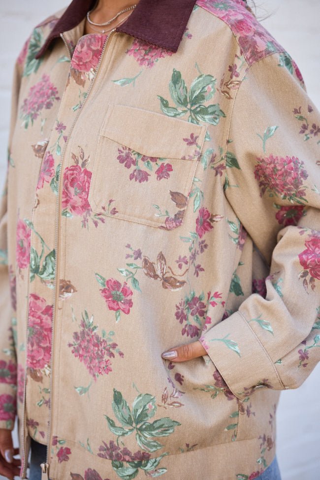 Lucy Brown Floral Barn Jacket SALE - Image 7