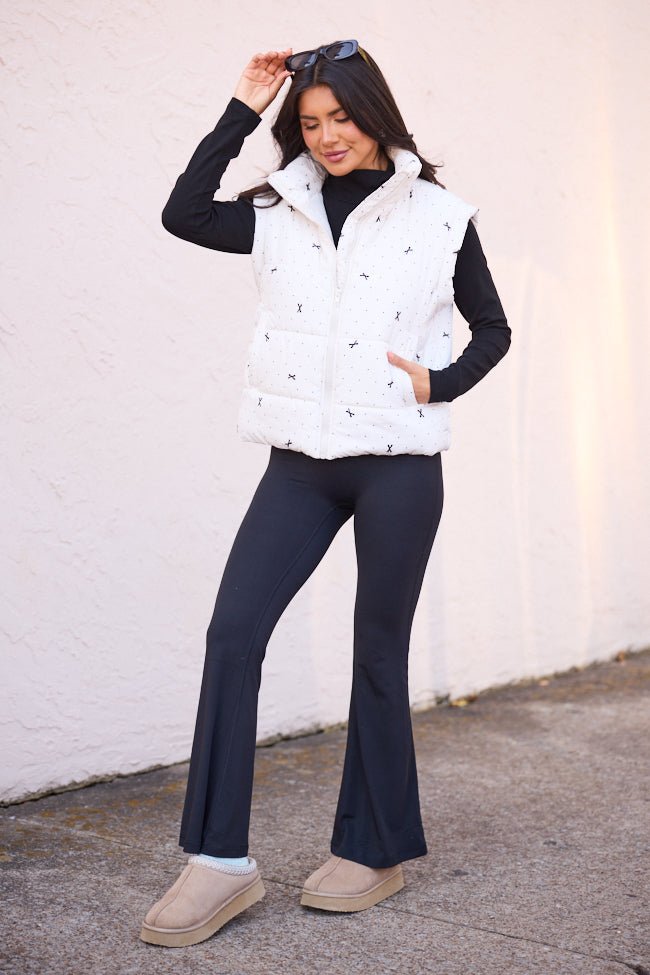 Stella White Bow Dot Puffer Vest SALE - Image 6