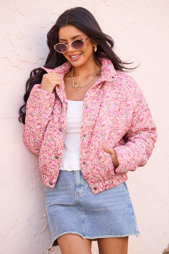 Rue Pink Floral Corduroy Jacket SALE - Image 1