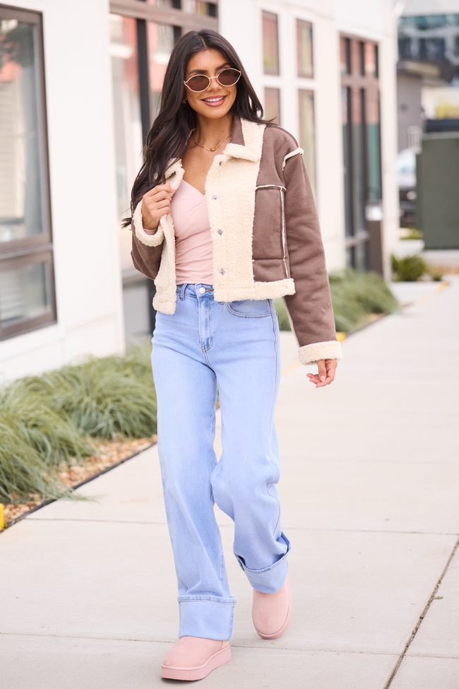 Orion Brown Reversible Faux Suede Jacket SALE - Image 4