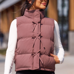 Liberty Brown Bow Puffer Vest SALE