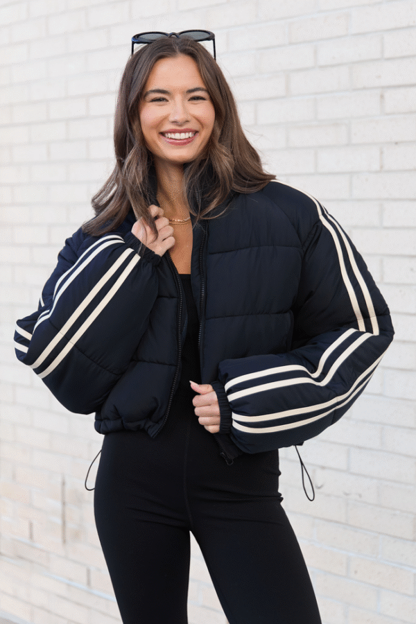 Amelia Black and White Puffer Jacket SALE