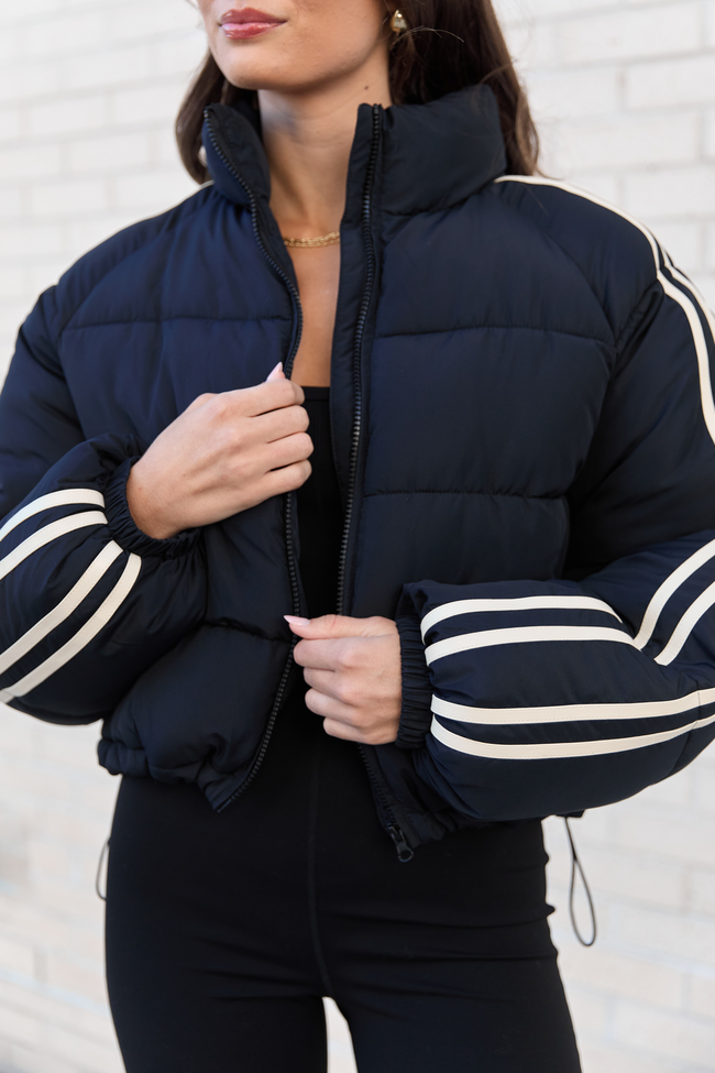 Amelia Black and White Puffer Jacket SALE - Image 5