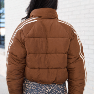 Amelia Brown and Cream Puffer Jacket SALE - Image 5