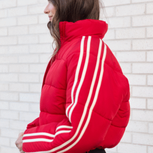 Amelia Red and White Puffer Jacket SALE - Image 4