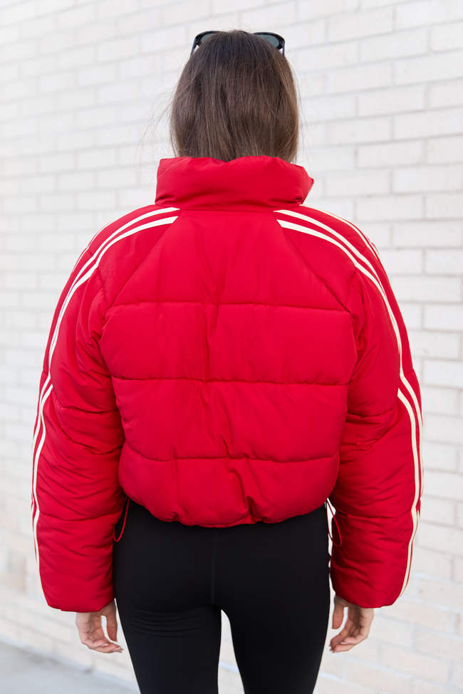 Amelia Red and White Puffer Jacket SALE - Image 5