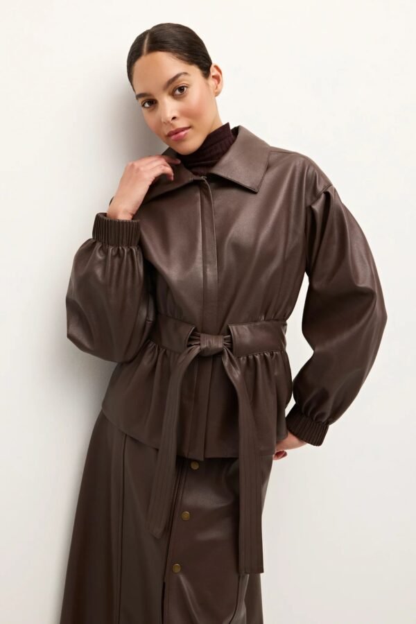 Marie Oliver Chazz Jacket in Walnut Leather
