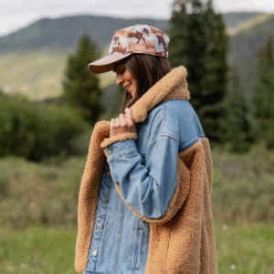 Picking Sides Medium Wash Sherpa Detail Oversized Denim Jacket SALE - Image 2